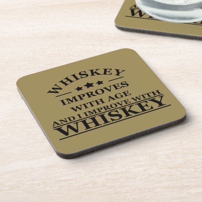 Whiskey quotes funny alcohol sayings gifts beverage coaster (Left Side)