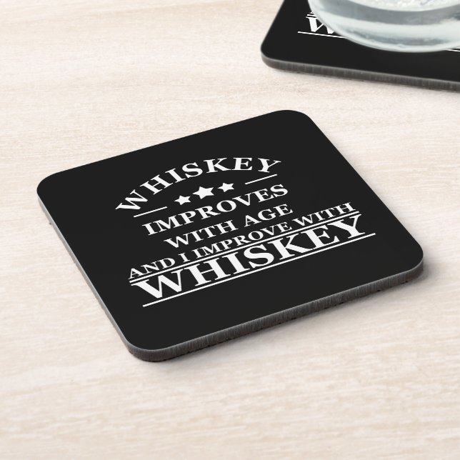 Whiskey quotes funny alcohol sayings gifts beverage coaster (Left Side)