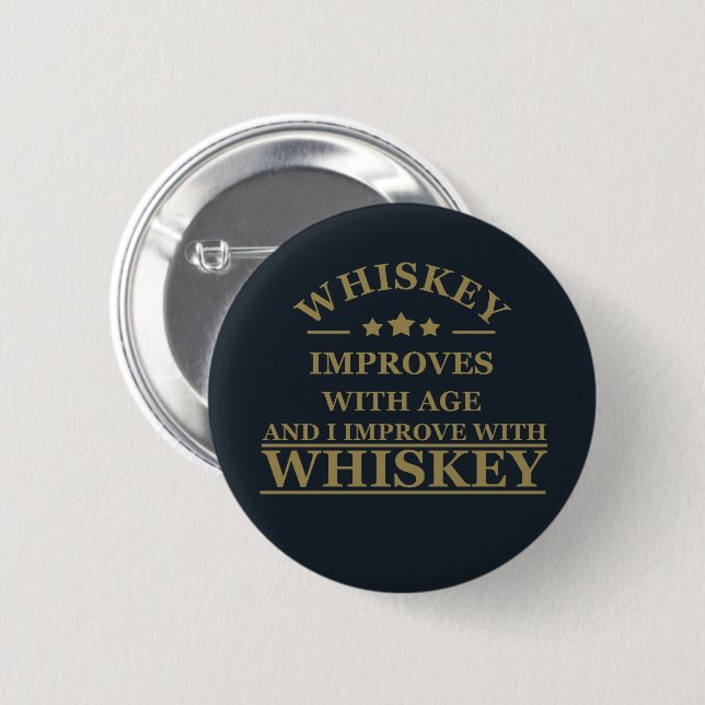 Whiskey quotes funny alcohol sayings gifts button (Front & Back)