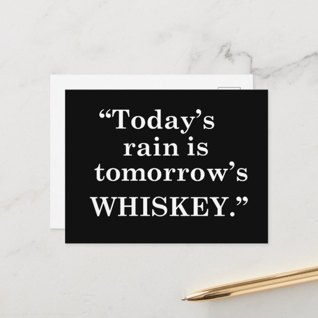 Whiskey quotes funny alcohol sayings gifts holiday postcard (Front/Back In Situ)