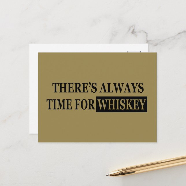 Whiskey quotes funny alcohol sayings gifts holiday postcard (Front/Back In Situ)