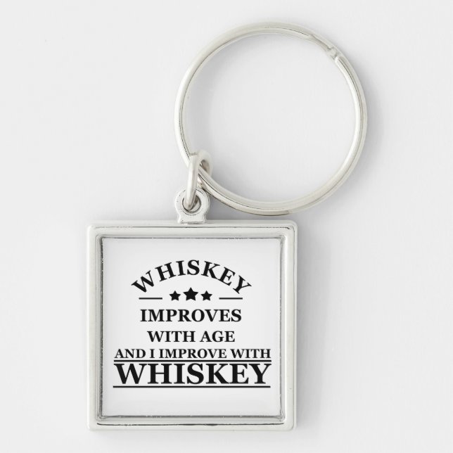 Whiskey quotes funny alcohol sayings gifts keychain (Front)