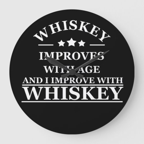 Whiskey quotes funny alcohol sayings gifts large clock