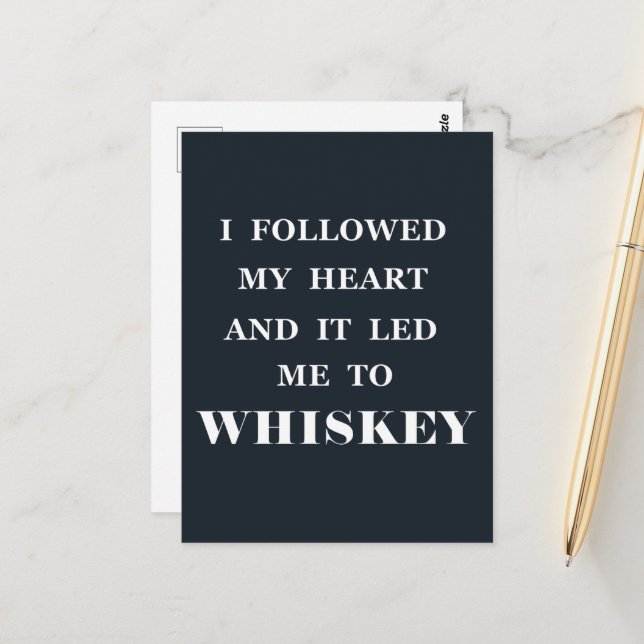 Whiskey quotes funny alcohol sayings gifts postcard (Front/Back In Situ)