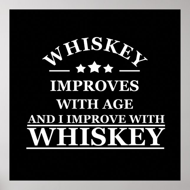 Whiskey quotes funny alcohol sayings gifts poster (Front)