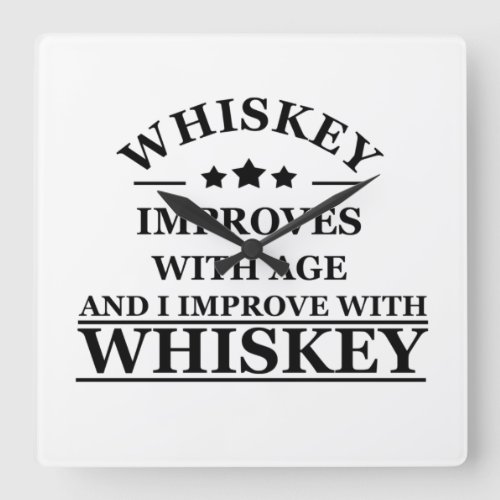 Whiskey quotes funny alcohol sayings gifts square wall clock