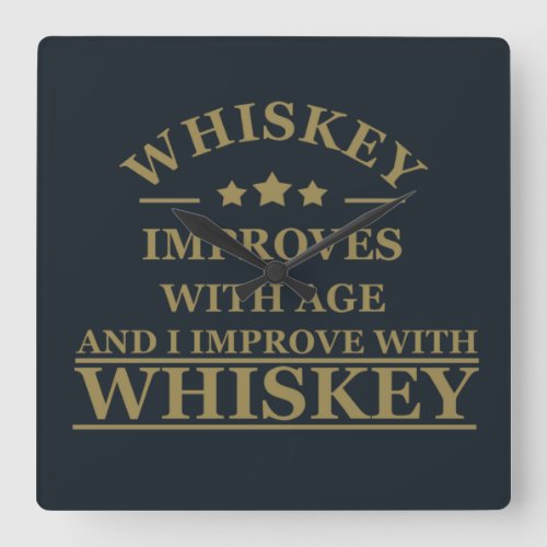 Whiskey quotes funny alcohol sayings gifts square wall clock