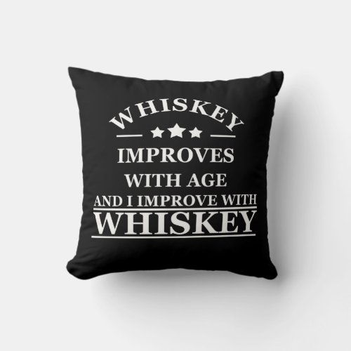 Whiskey quotes funny alcohol sayings gifts throw pillow