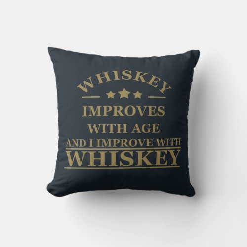 Whiskey quotes funny alcohol sayings gifts throw pillow