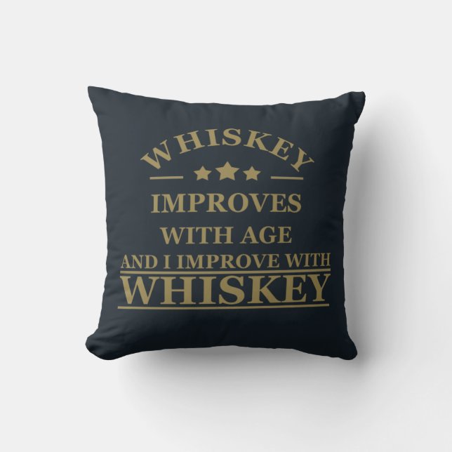 Whiskey quotes funny alcohol sayings gifts throw pillow (Front)