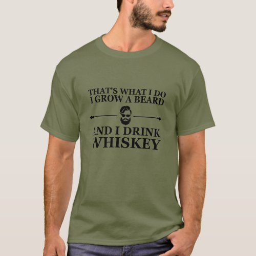 Whiskey quotes funny bearded sayings T_Shirt