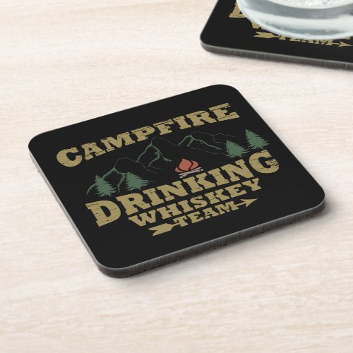 Whiskey quotes funny camping camper sayings  beverage coaster