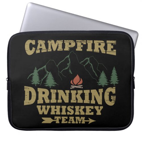 Whiskey quotes funny camping camper sayings  laptop sleeve