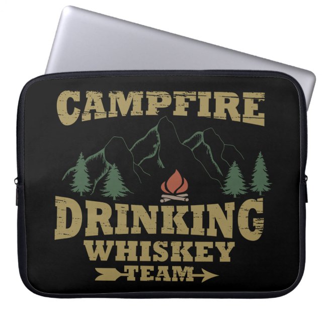 Whiskey quotes funny camping camper sayings  laptop sleeve (Front)