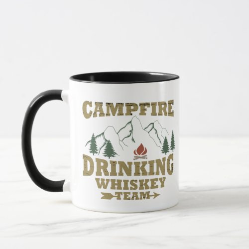 Whiskey quotes funny camping camper sayings  mug