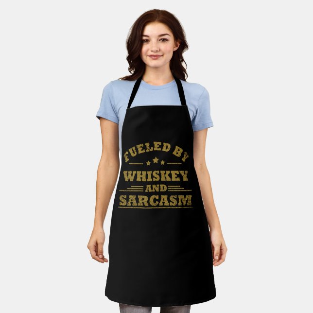 Whiskey quotes funny drinking alcohol sayings apron (Worn)