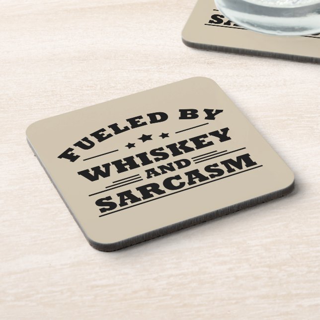 Whiskey quotes funny drinking alcohol sayings beverage coaster (Left Side)
