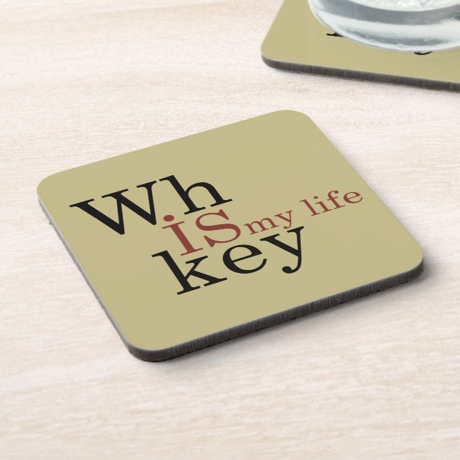 Whiskey quotes funny drinking alcohol sayings beverage coaster (Left Side)