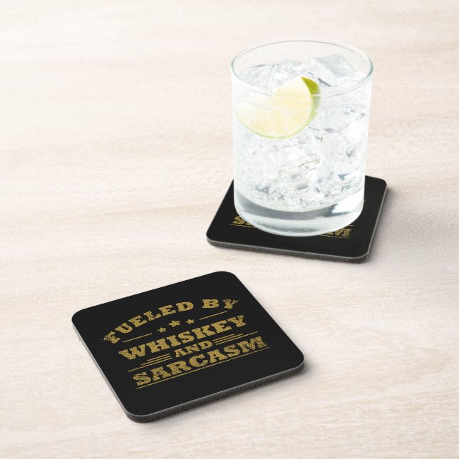 Whiskey quotes funny drinking alcohol sayings beverage coaster (Right Side)