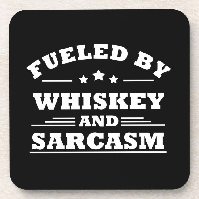 Whiskey quotes funny drinking alcohol sayings beverage coaster (Front)