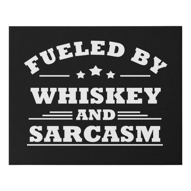 Whiskey quotes funny drinking alcohol sayings faux canvas print (Front)