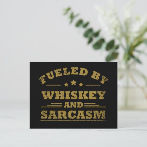 Whiskey quotes funny drinking alcohol sayings holiday postcard