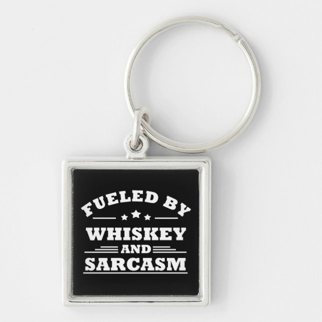Whiskey quotes funny drinking alcohol sayings keychain (Front)