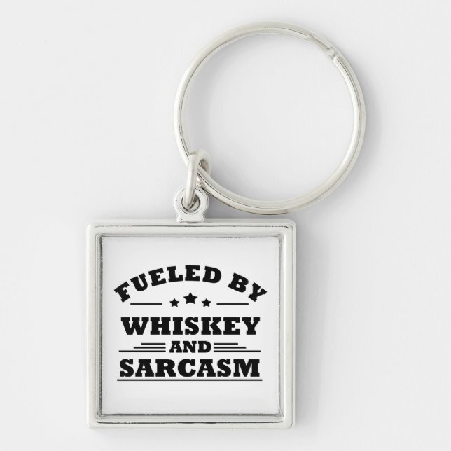 Whiskey quotes funny drinking alcohol sayings keychain (Front)