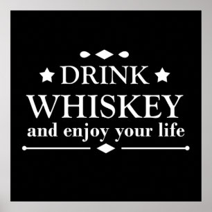 Whiskey quotes funny drinking alcohol sayings poster