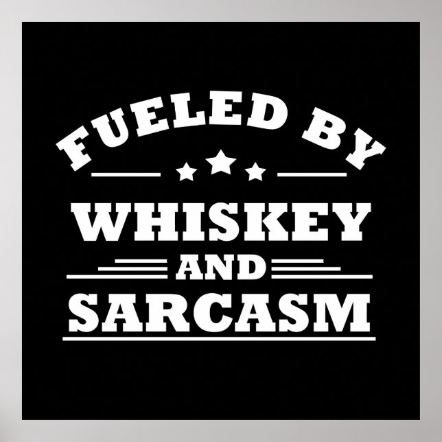 Whiskey quotes funny drinking alcohol sayings poster (Front)