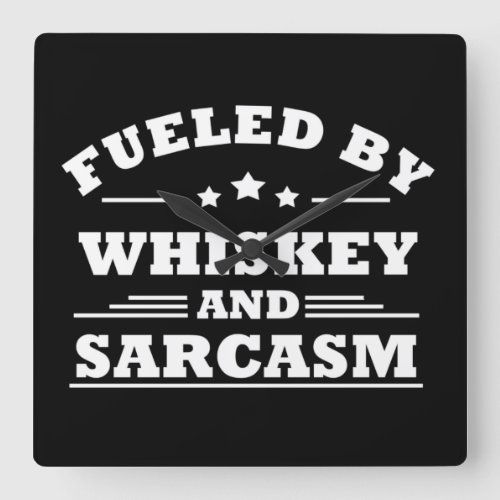 Whiskey quotes funny drinking alcohol sayings square wall clock