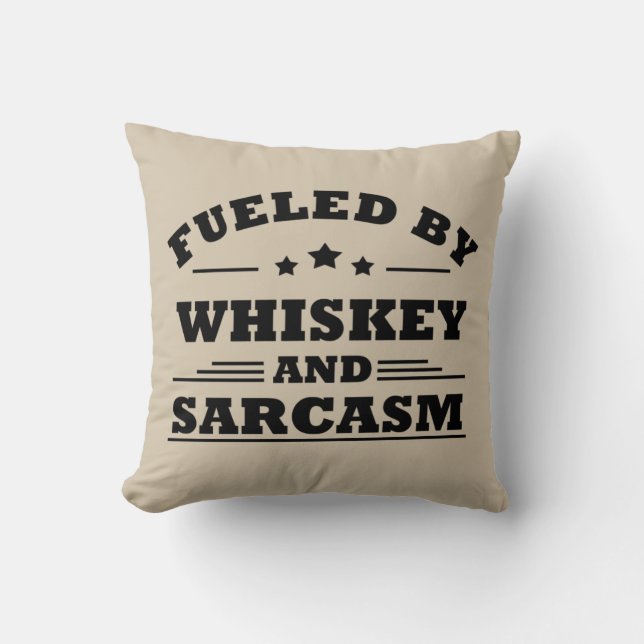 Whiskey quotes funny drinking alcohol sayings throw pillow (Front)