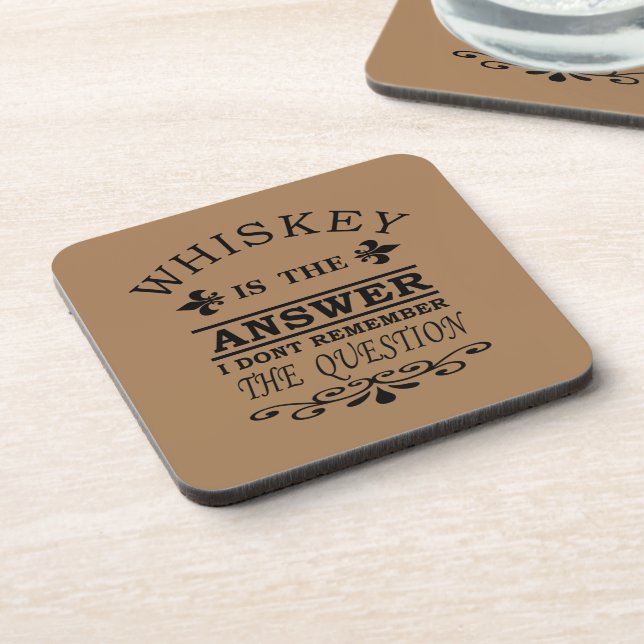 Whiskey quotes funny drinking sayings beverage coaster (Left Side)