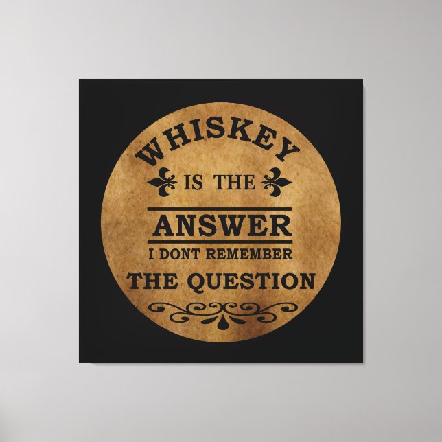 Whiskey quotes funny drinking sayings canvas print (Front)