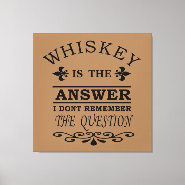 Whiskey quotes funny drinking sayings canvas print (Front)