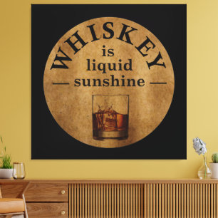 Whiskey quotes funny drinking sayings canvas print