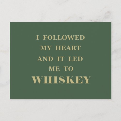 Whiskey quotes funny drinking sayings postcard