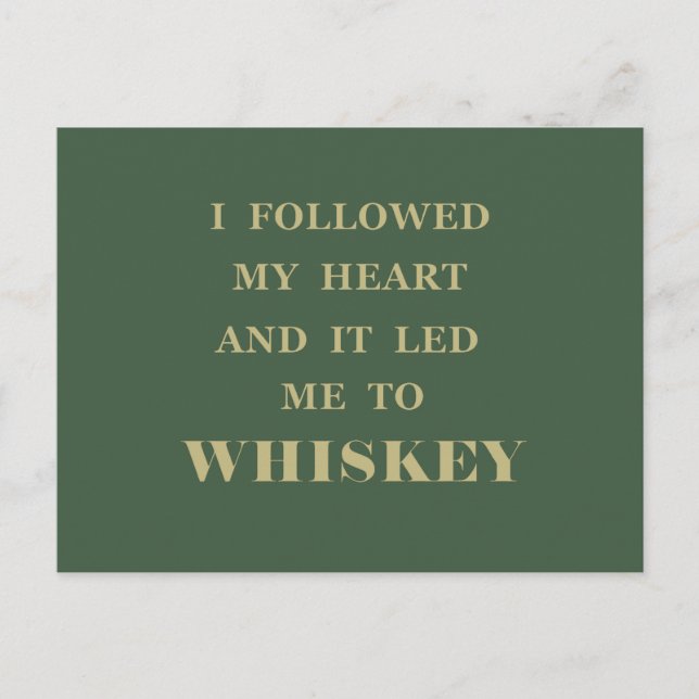 Whiskey quotes funny drinking sayings postcard (Front)