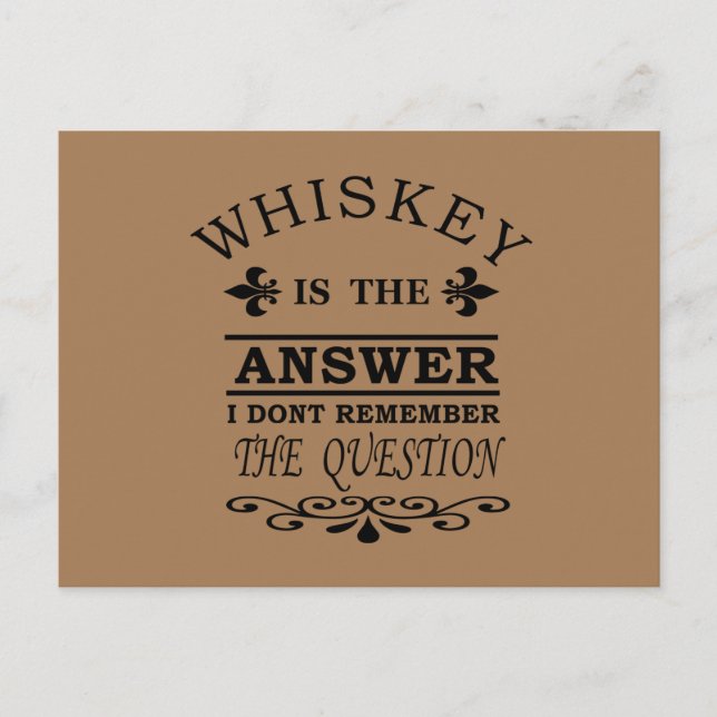Whiskey quotes funny drinking sayings postcard (Front)