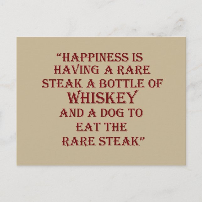 Whiskey quotes funny drinking sayings postcard (Front)