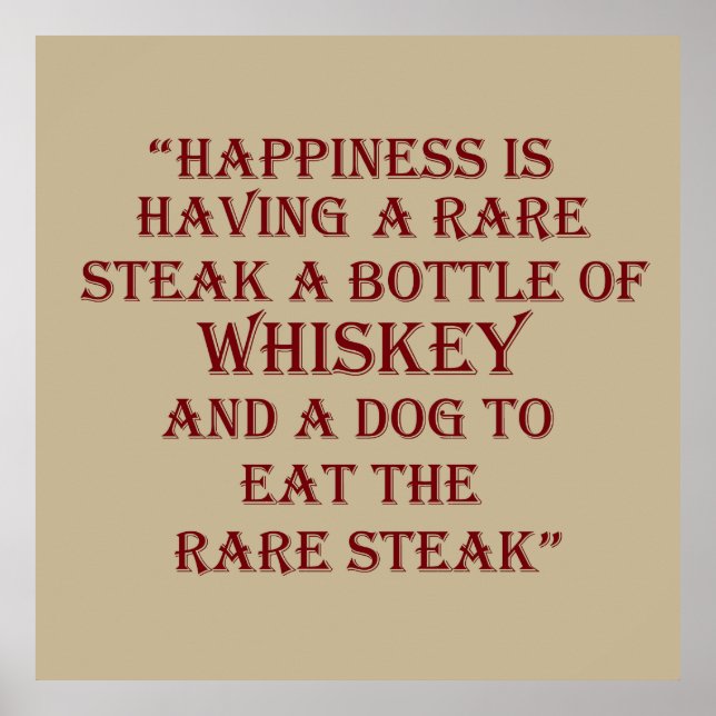 Whiskey quotes funny drinking sayings poster (Front)