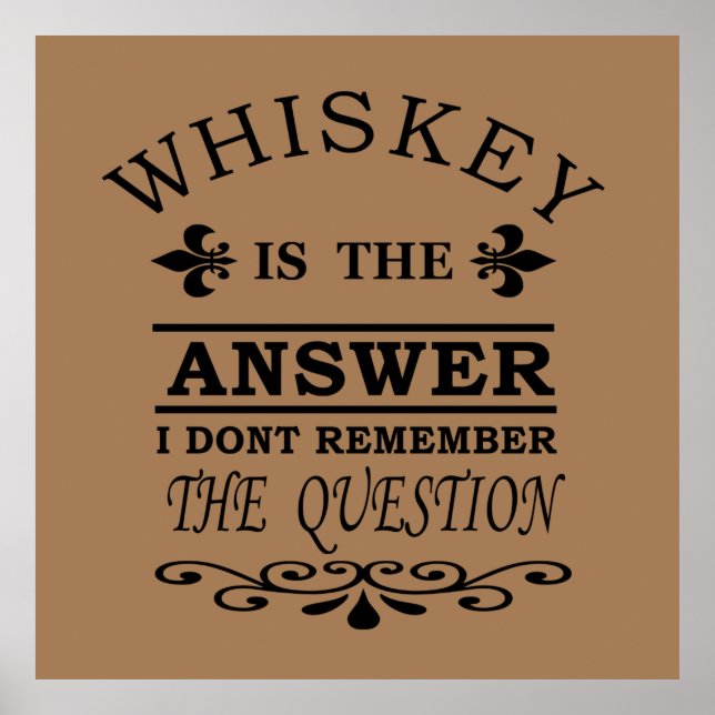 Whiskey quotes funny drinking sayings poster (Front)