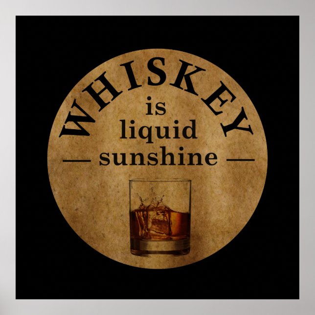 Whiskey quotes funny drinking sayings poster (Front)