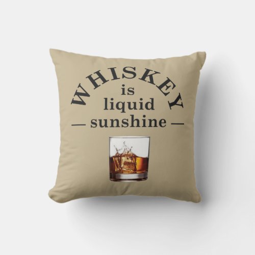 Whiskey quotes funny drinking sayings throw pillow