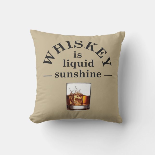 Whiskey quotes funny drinking sayings throw pillow (Front)
