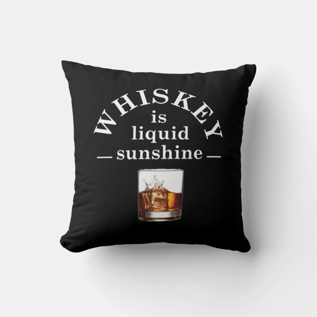 Whiskey quotes funny drinking sayings throw pillow (Front)