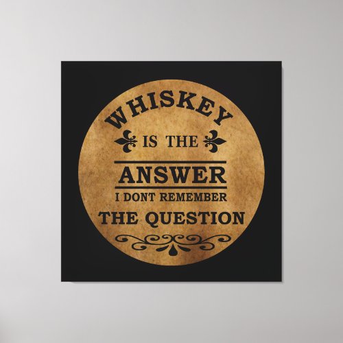 Whiskey quotes funny drinking sayings vintage canvas print