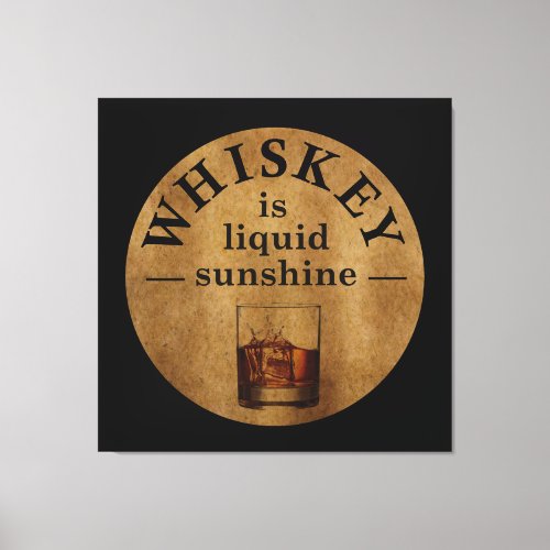 Whiskey quotes funny drinking sayings vintage canvas print