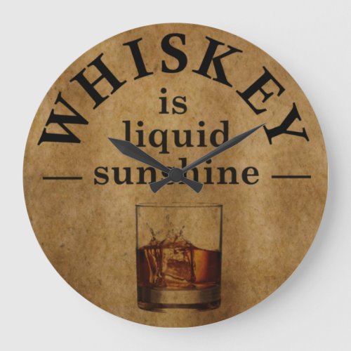 Whiskey quotes funny drinking sayings vintage large clock
