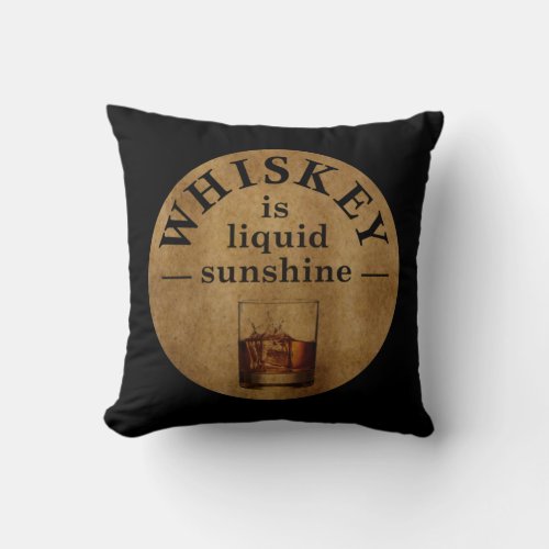 Whiskey quotes funny drinking sayings vintage throw pillow